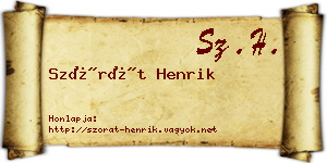 Szórát Henrik névjegykártya